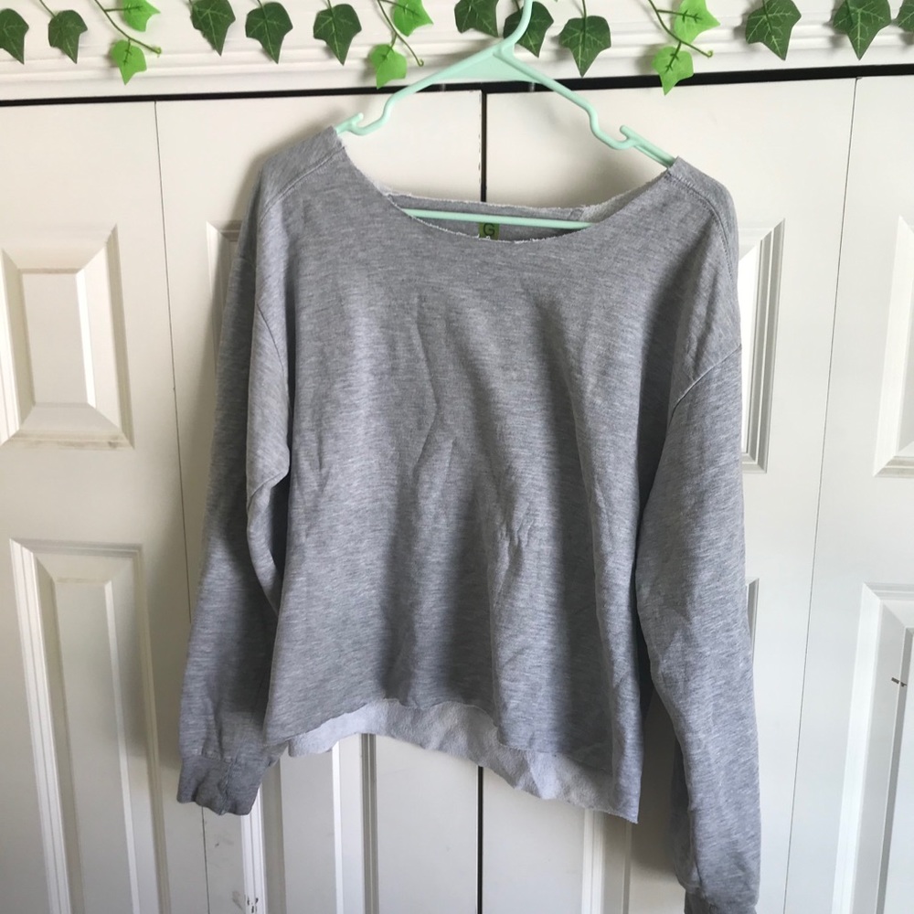 Grey Sweater Crop Top
